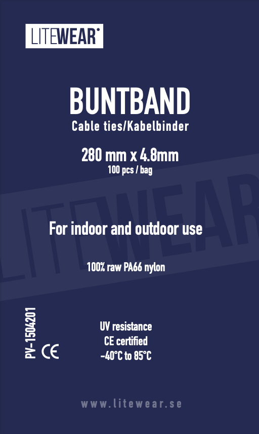 Buntband - UV - svart